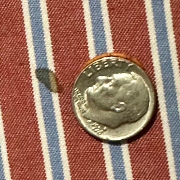 Lands’ End Men’s Size 16-34 red stripe starched button down cotton shirt FLAW - Picture 5 of 9